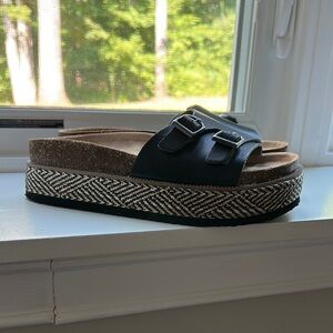 Black Platform Espadrille Sandals